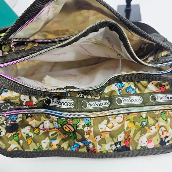 LeSportsac Tokidoki Paint a Rainbow Kawaii Allover Nylon Crossbody Messenger Bag - Picture 12 of 14